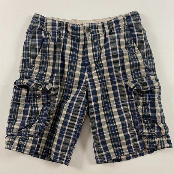 American Eagle Outfitters Classic Length Plaid Cargo Shorts Mens Size 32 Cotton - Picture 1 of 12